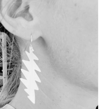 Load image into Gallery viewer, 13-Point Lightning Bolt Earrings, Dead Head, Sterling Silver
