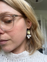 Load image into Gallery viewer, Doors of Possibility earrings with freshwater pearl tassels
