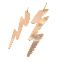 Load image into Gallery viewer, Copper Lightning Earrings
