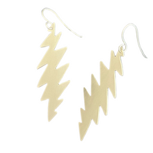 Load image into Gallery viewer, 13-Point Lightning Bolt Earrings, Dead Head, Sterling Silver
